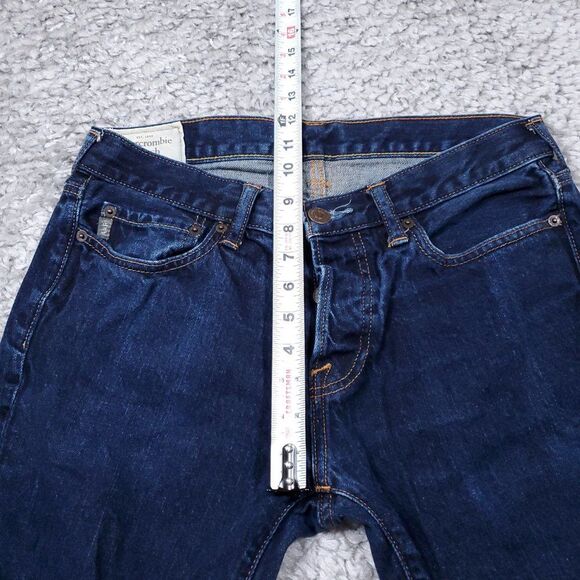 READ Abercrombie Men's 30 x 26.5 Boys Straight Leg Button Fly Dark Wash Jeans - Picture 10 of 11